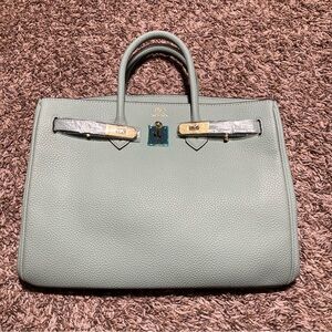 hermes birkin bag blue brand new